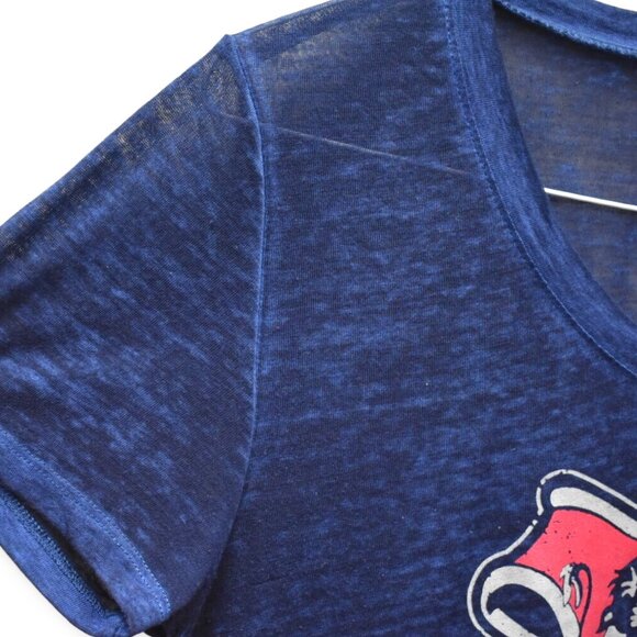 Harry Potter Shirt S Womens V Neck Short Sleeve Short Sleeve Blue Graphic Tee - Picture 3 of 7